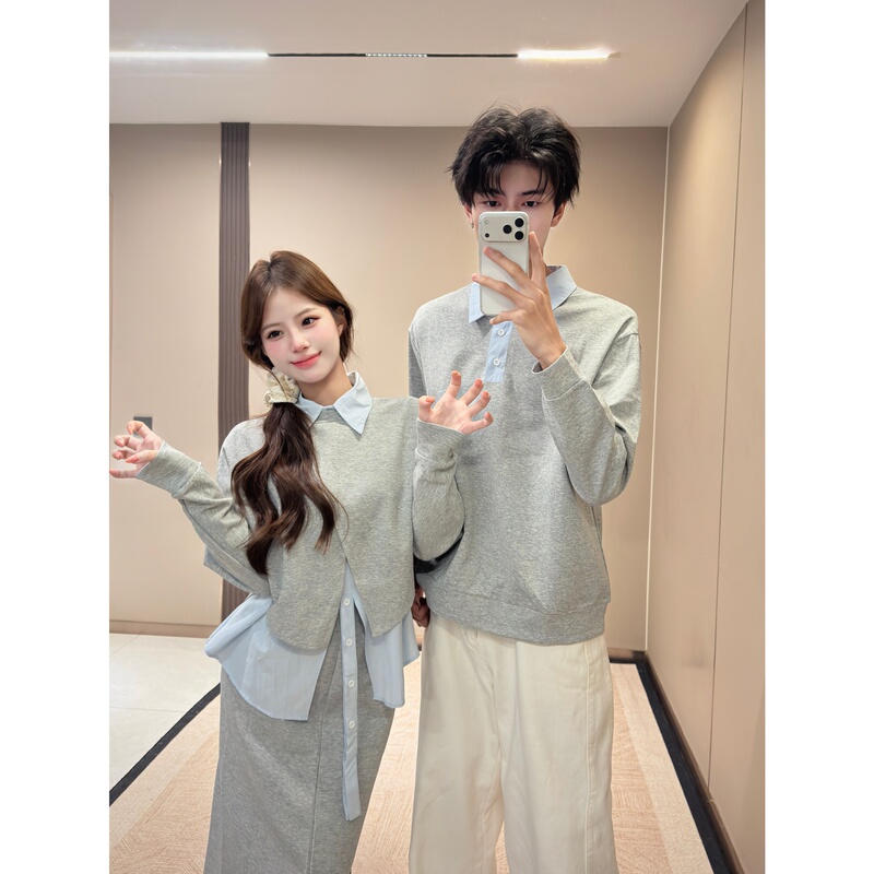Kedomi Couple Outfit Autumn and Winter Set One Shirt One Skirt College Style Relaxed Casual Shirt Sweatshirt Dress Trendy Kedomi Couple Outfit Autumn and Winter Set One Shirt One Skirt College Style Relaxed Casual Shirt Sweatshirt Dress Trendy