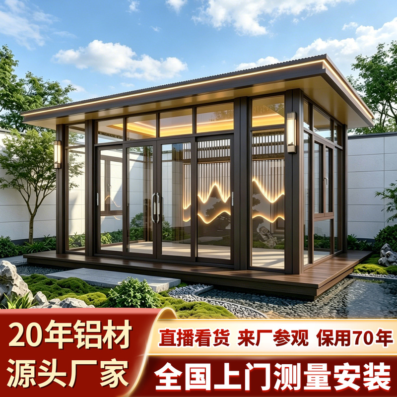 Aluminum Alloy Sunroom Glass Gazebo Outdoor Courtyard Villa Garden Terrace Leisure Pavilion Outdoor Aluminum Art Structure Aluminum Alloy Sunroom Glass Gazebo Outdoor Courtyard Villa Garden Terrace Leisure Pavilion Outdoor Aluminum Art Structure