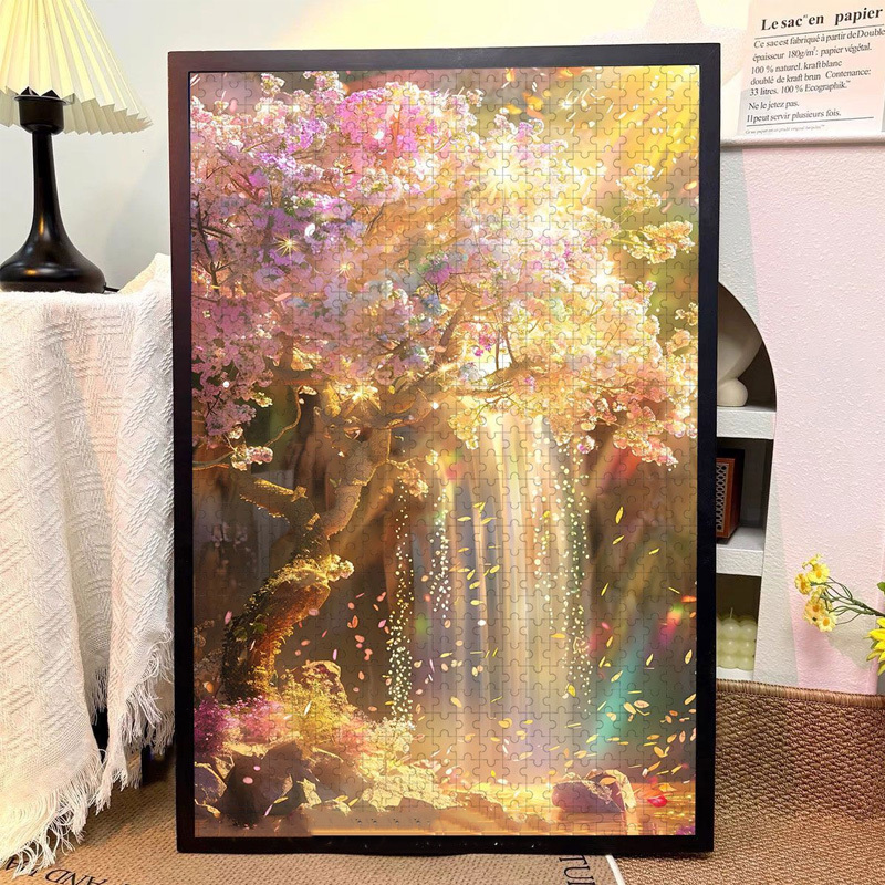 Flowing Water Brings Wealth Puzzle, High-End Adult Version, 1000 Pieces, Wall Hanging, High Aesthetic Value, Healing Style, Flat Image, High Difficulty