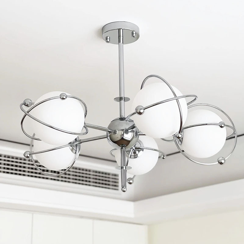 Bauhaus Space Planet Chandelier for Living Room and Bedroom, Vintage Space Lighting, Master Bedroom High-End Cream Magic Bean Lamp