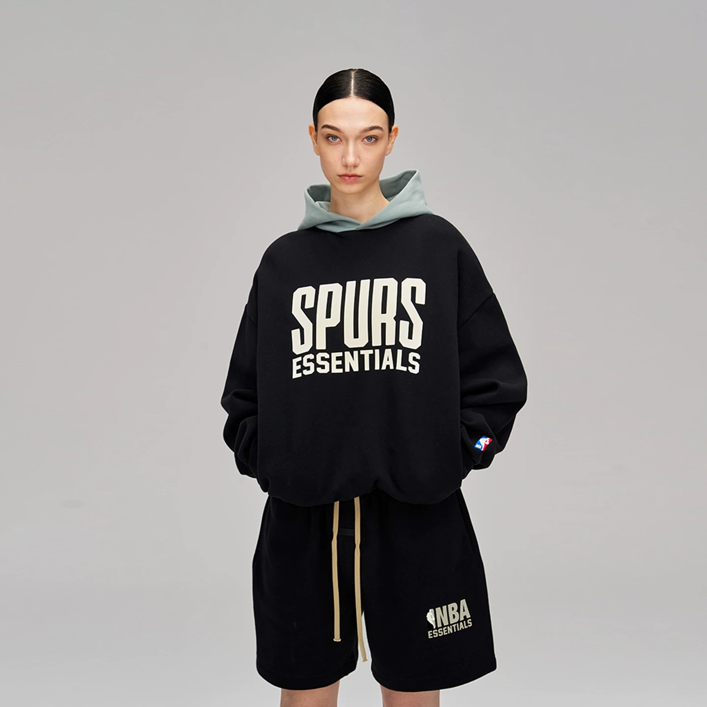 [50% скидка] FEAR OF GOD ESSENTIALS NBA-SPURS совместный худи
