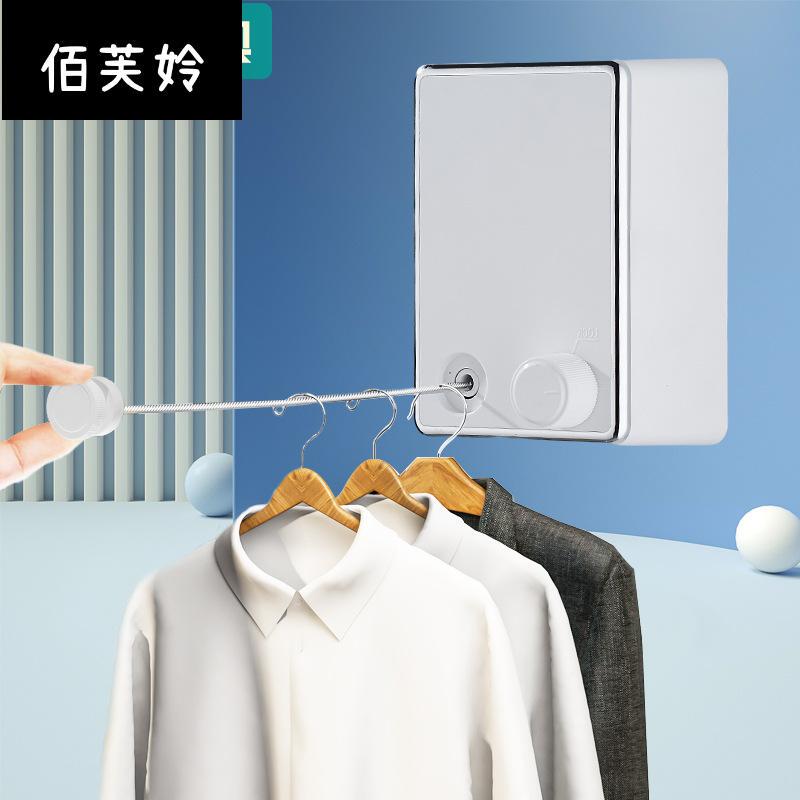 No-Drill Retractable Invisible Clothesline for Balcony, Indoor and Outdoor Stainless Steel Clothes Drying Rack