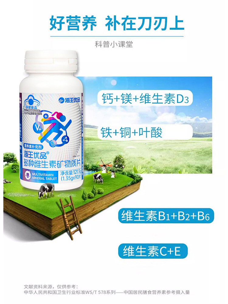 Neptune Premium Brand Multivitamin and Mineral Tablets (Adults) Supplement a Variety of Vitamins and Minerals