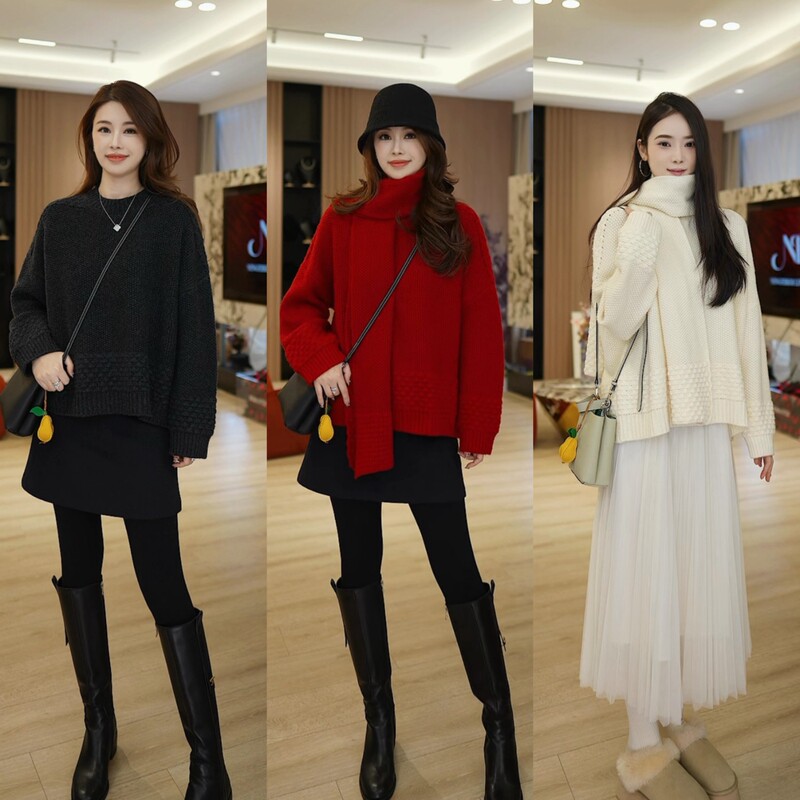 [Wish Sweater] Super Thick Warm Wool Christmas and New Year Sweater Tc4K1128708