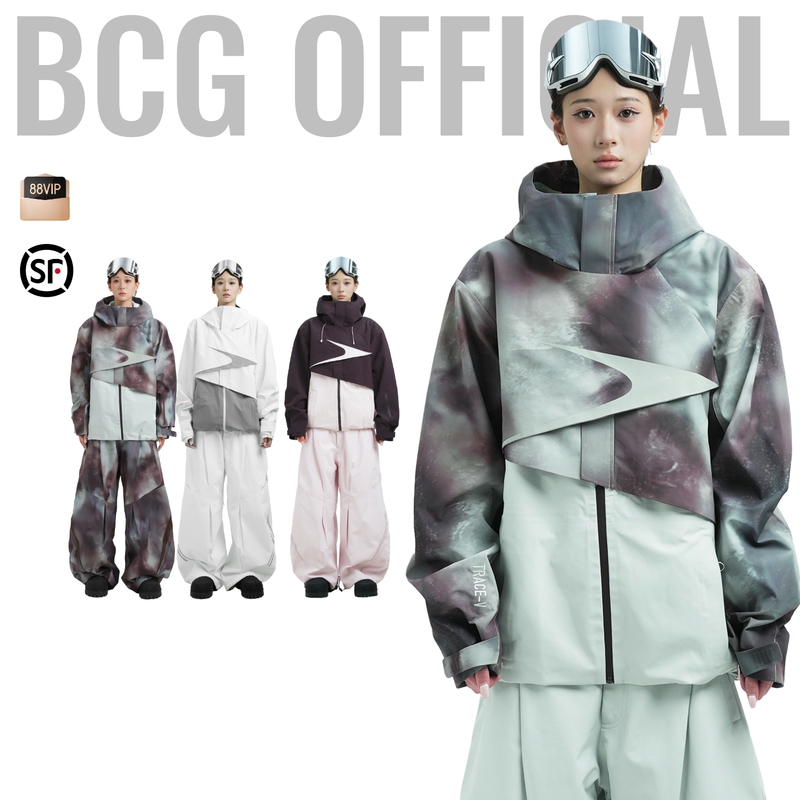 Bcg【Trace V】New Style Ski Clothing for Women, Warm Snowboard Suit, Waterproof and Breathable Jacket, Men's Ski Jacket and Pants