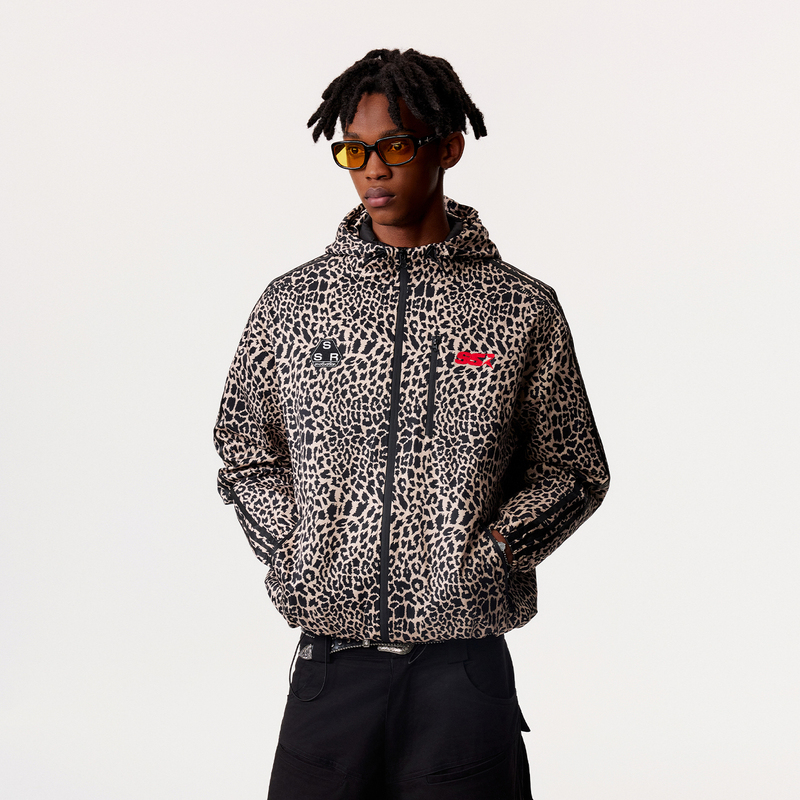 Ssr "Golden Eyes" Leopard Print Hooded Windproof Jacket American Street Style National Trend Brand Casual Sports Jacket