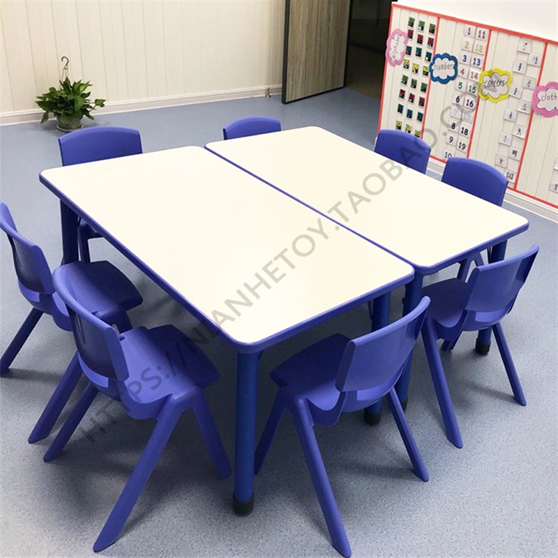 Yucai Kindergarten Tables and Chairs Children's Tables and Chairs Set Toddler Student Writing Study Table Handmade Painting Rectangular Table
