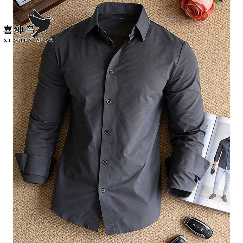 Gray Naples Godfather Shirt for Men 2026 New High-End Draped Layered Long-Sleeve Shirt Jacket Gray Naples Godfather Shirt for Men 2026 New High-End Draped Layered Long-Sleeve Shirt Jacket