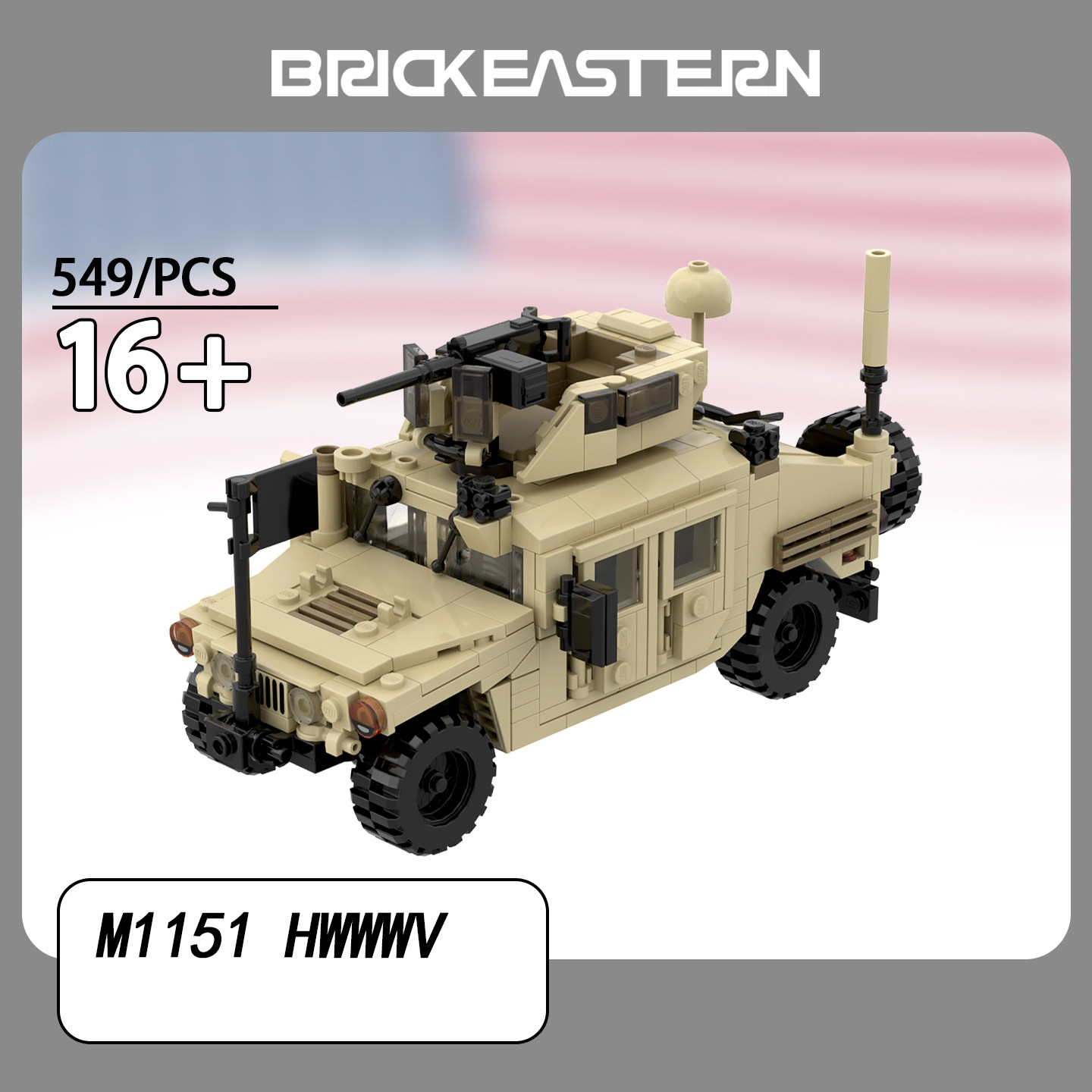 BRICKEASTERN оригинальный дизайн Hummer Heavy armor M1151 сборка учебных строительных блоков MOC design Изображение 1