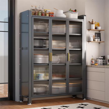 Home kitchen shelves multi-layer floor-to-ceiling storage side-by-side cabinets multi-functional cabinets microwave storage cabinets