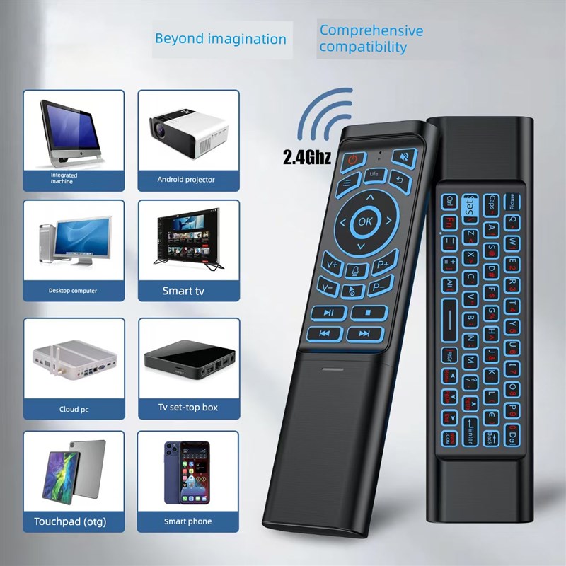 Dual-mode mini Bluetooth wireless keyboard and mouse set computer remote control air flight mouse small size backlight