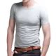 Áo thun cotton nam tay ngắn màu đen trắng đơn giản đơn sắc thon gọn thân hình bó sát bên trong quần áo hè.