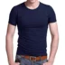 Áo thun cotton nam tay ngắn màu đen trắng đơn giản đơn sắc thon gọn thân hình bó sát bên trong quần áo hè. Áo phông ngắn