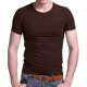 Áo thun cotton nam tay ngắn màu đen trắng đơn giản đơn sắc thon gọn thân hình bó sát bên trong quần áo hè.