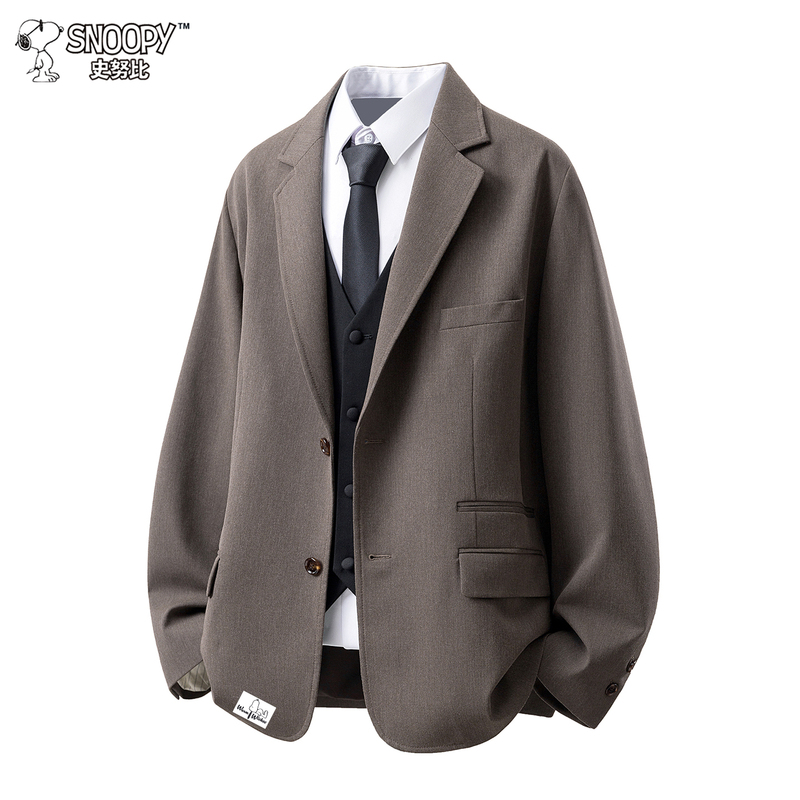 Snoopy British Style Business Casual Suit Men's Wrinkle-Resistant Two-Button Notch Lapel Blazer