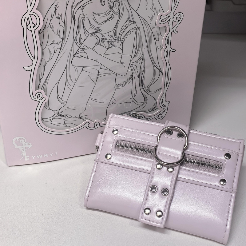Simple Korean-Style Pink Card Holder, Niche Y2K Id Card and Coin Purse, Portable Storage Bag, Gift