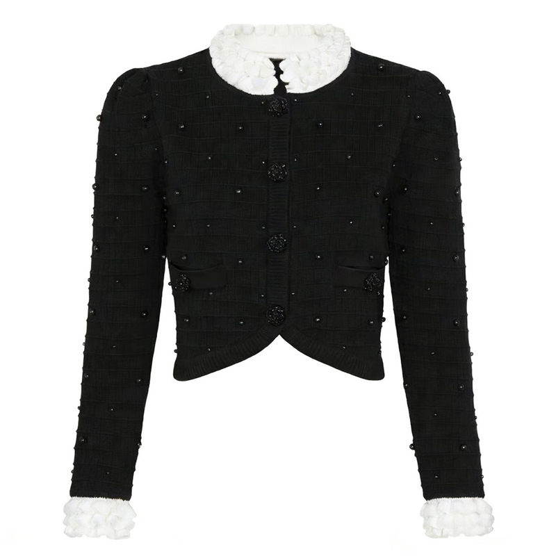 Effie Balmain High-End Quality Spring and Autumn New Heavy Beading Knit Internet Celebrity Comfortable Casual Style Top Jacket Effie Balmain High-End Quality Spring and Autumn New Heavy Beading Knit Internet Celebrity Comfortable Casual Style Top Jacket