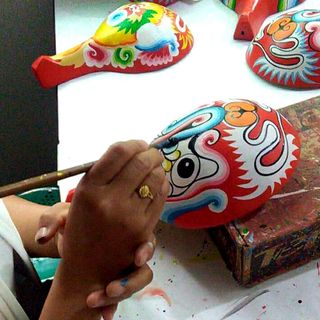 纯手工绘画京剧社火马勺脸谱装饰挂件餐饮装修民俗中国风特色礼品