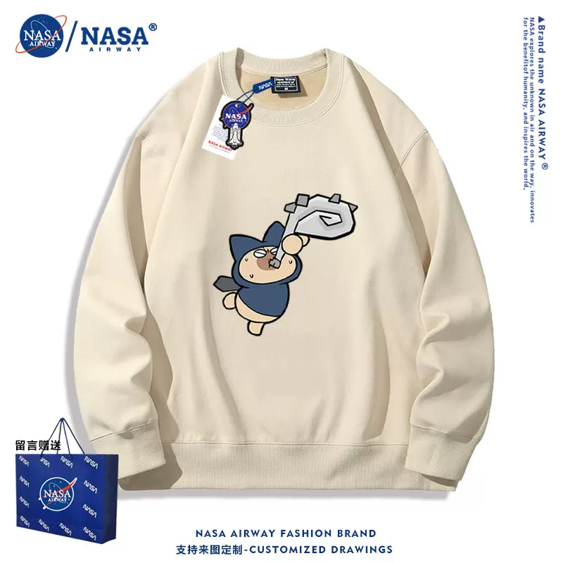 NASA ко-бренд монстер хантер милый кот Эллу кот молодежный спортивный свитер с круглым вырезом для мальчиков и девочек весна-осень пуловер