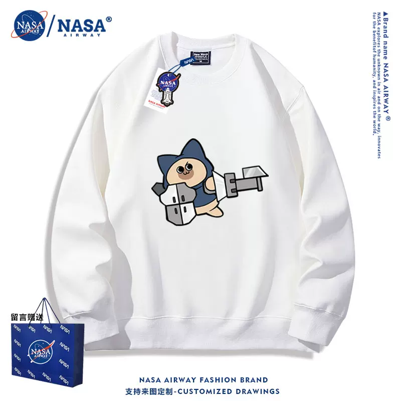 NASA ко-бренд монстер хантер милый кот Эллу кот молодежный спортивный свитер с круглым вырезом для мальчиков и девочек весна-осень пуловер