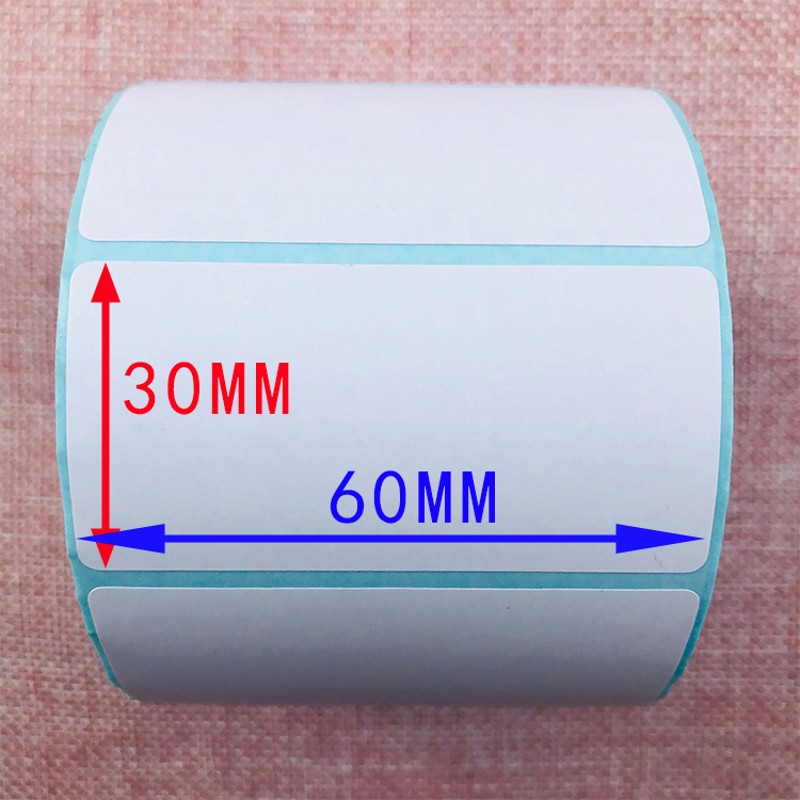 Three-proof thermal paper 60x30x1000 sheets horizontal version self-adhesive label paper barcode paper thermal printing paper 6x3