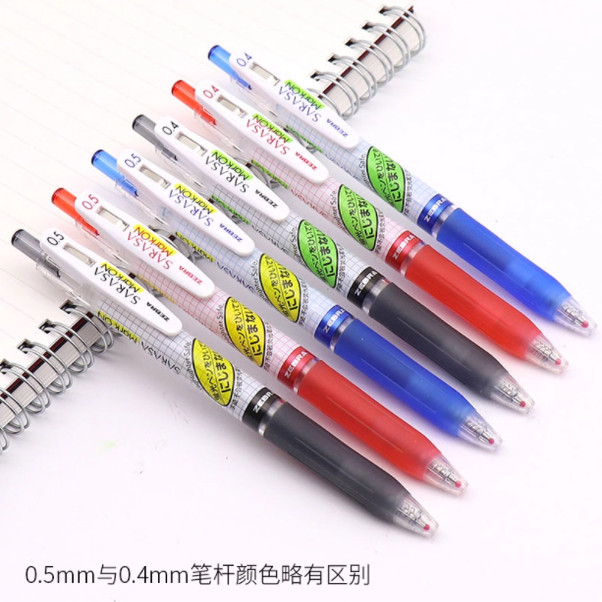 Japanese Zebra Jj77 Gel Pen, Non-Smudging, Large Capacity, Student Exam Pen, High-Quality Black Limited Edition, Quick-Drying Retractable Red Pen, Mjf-0.5 Refill, Exam-Specific Pen