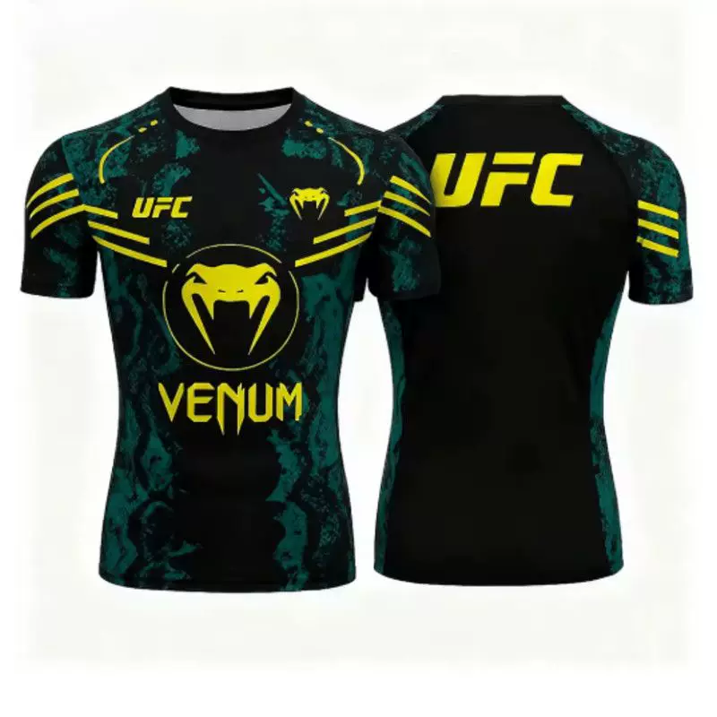 Футболка мужская UFC для боя и соревнований с красным драконом, с короткими рукавами, 3DT, спортивная верхняя одежда