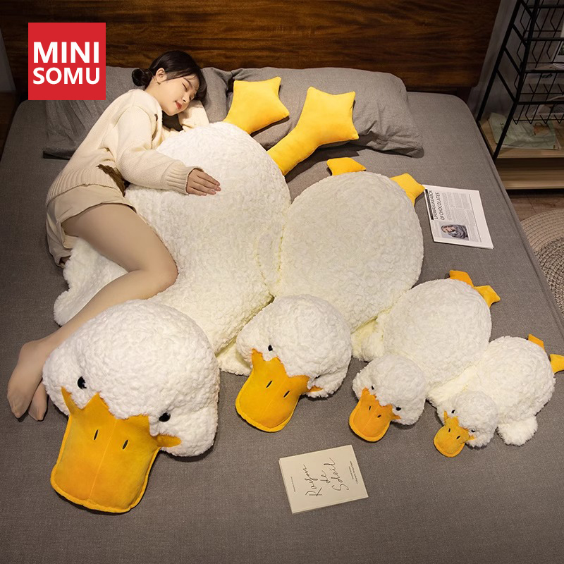 Japanese Genuine Cute Big White Goose Duck Plush Toy Bed Sleeping Pillow Leg-Hugging Doll Stuffed Animal