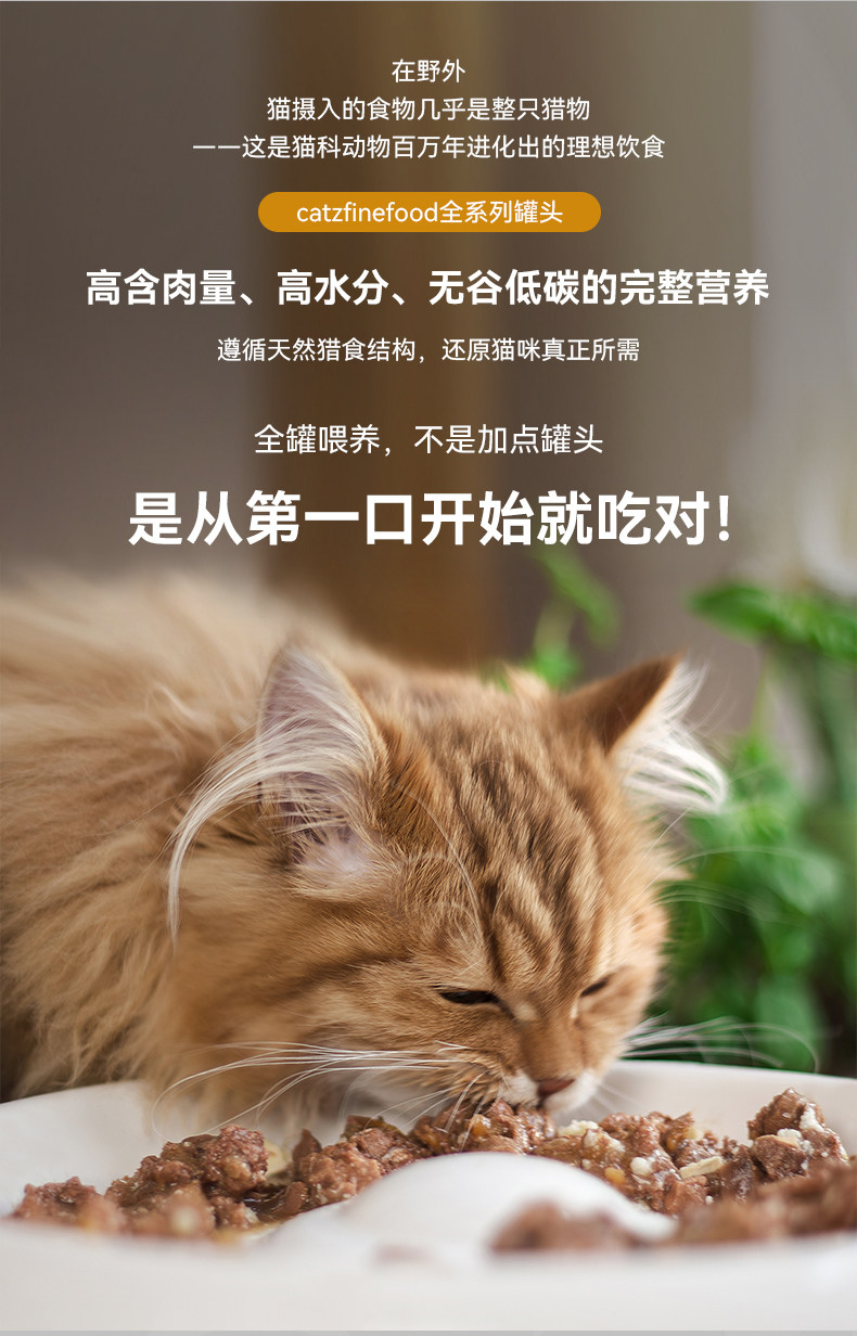 Кошки закуски catz凯姿猫罐头全猫主食罐德国进口营养猫湿粮经典系列200g finefood