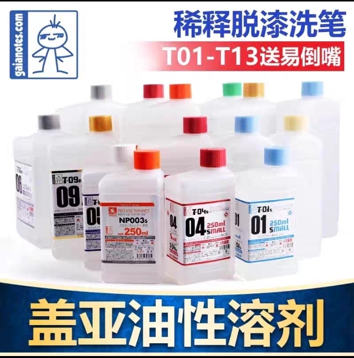 Gaia Oil-Based Paint Thinner T01/T04/T09 Model Paint Solvent Brush Cleaner Paint Remover