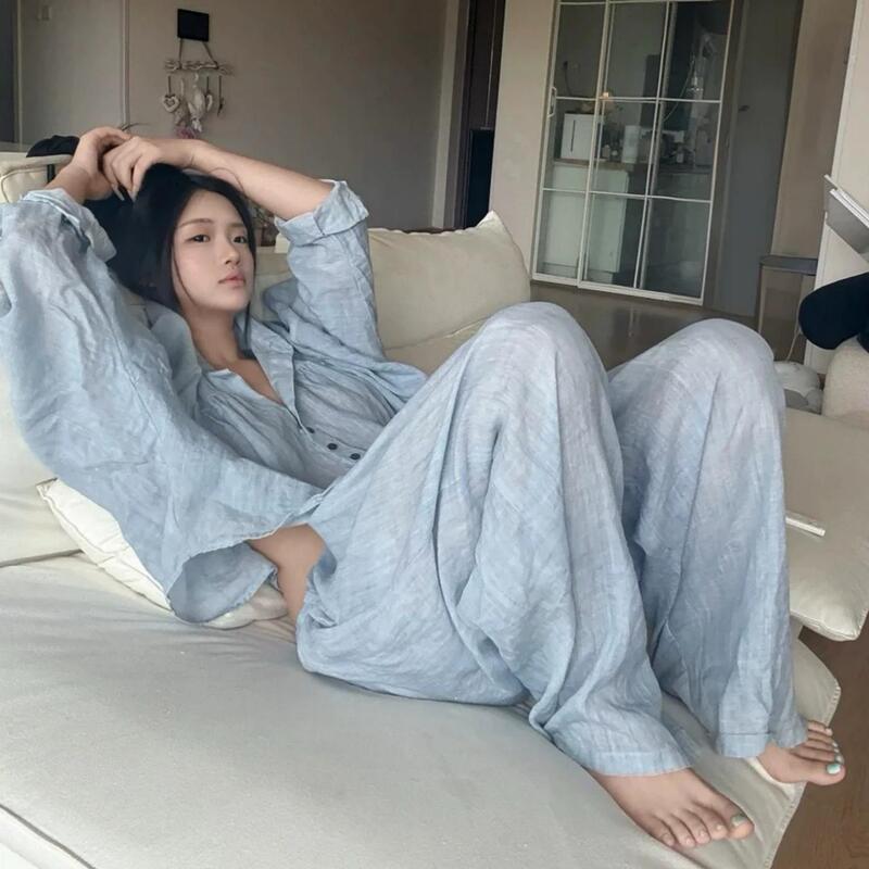 Korean Uamtor Sweet Long-Sleeved Pajamas for Women, Autumn 2026 New Style, Can Be Worn Outside, Cardigan and Long Pants Loungewear Set