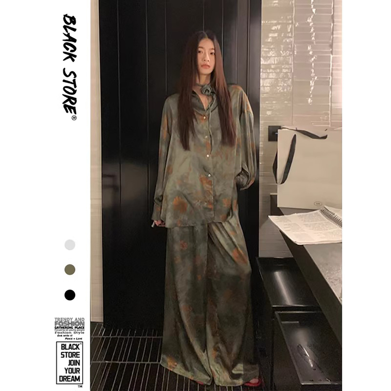 Korean Uamtor Silk Pajamas for Women, High-End Luxury Style, Spring and Autumn Mulberry Silk Couple's Home Wear Set