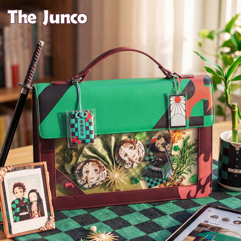 Original Demon Slayer Merchandise by Fei Niao Jun: Tanjiro Itabag, Daily Small Snack-Sized Crossbody Single/Double Shoulder Briefcase for Women