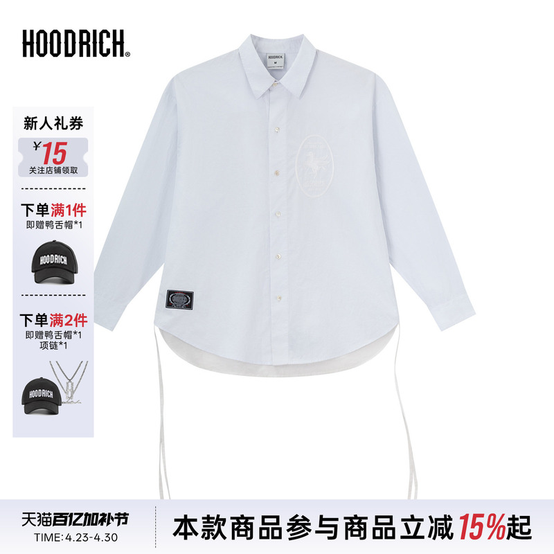 Hoodrich Pegasus Angel Embroidery Craft Work Shirt Spring/Summer Casual Simple American Street Style Shirt for Women