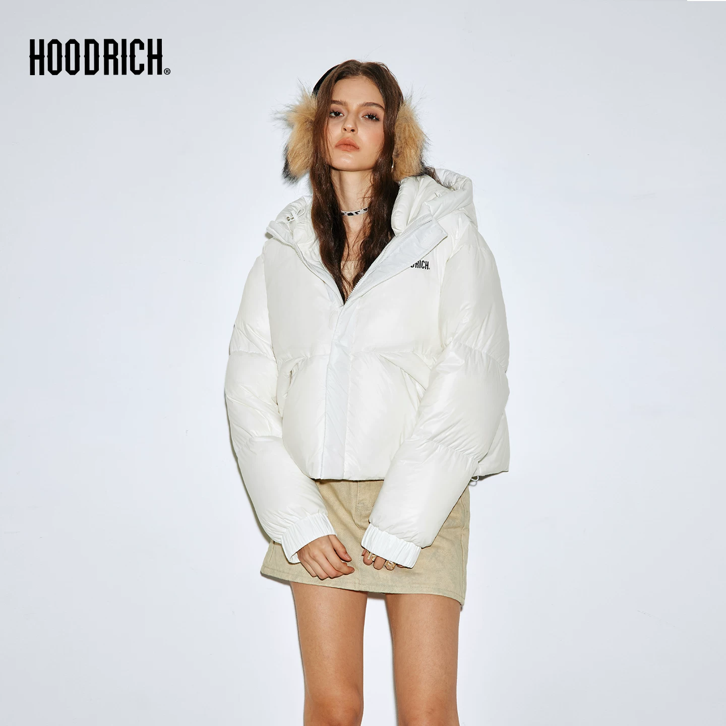 HOODRICH Keep warm solid short down jacket for leisure, increased thickness, adds volume