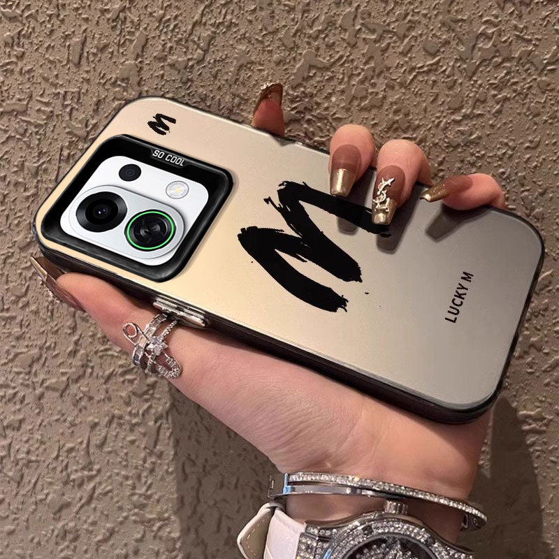 Suitable for Oppo K13 Turbo Pro Phone Case, Simple and Creative K12 Plus Popular Model, K12X Lucky Letter, K12S Matte Silver Protective Case, K11 Full Edge Anti-Drop Hard Case Suitable for Oppo K13 Turbo Pro Phone Case, Simple and Creative K12 Plus Popular Model, K12X Lucky Letter, K12S Matte Silver Protective Case, K11 Full Edge Anti-Drop Hard Case
