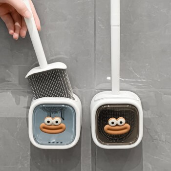 Silicone toilet brush, household no-dead-corner bathroom brush, squat toilet brush, special cleaning tool for toilets