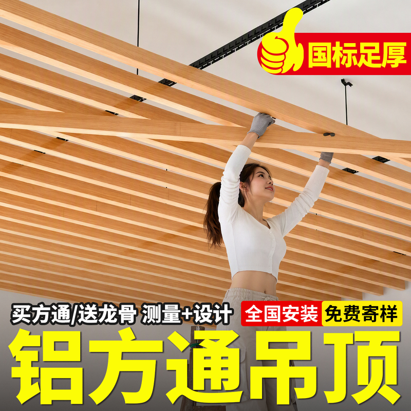 Iron-Aluminum Grid Ceiling Integrated Decorative Material Ceiling Panel Self-Installation Black and White Grid Square Lattice Grape Trellis Aluminum Square Tube