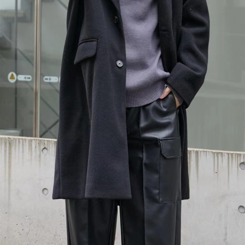 2023 new autumn and winter men's windbreaker coats, Japanese and Korean styles, handsome, slim and casual
