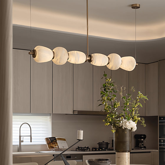 Light Luxury All-Copper Marble Dining Room Chandelier Designer Model Room Long Island Bar Study Lamp High-End Front Desk Lamp