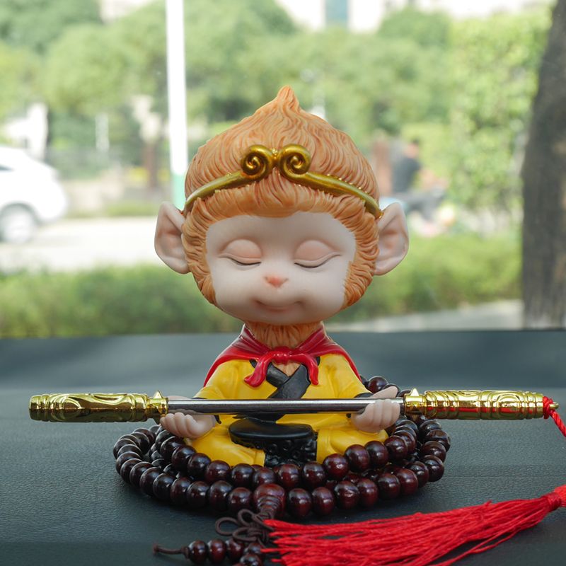 Monkey King Bobblehead Doll for Car, Cute Monkey Car Ornament, Sun Wukong Creative Car Decoration