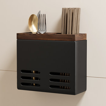 Walnut log style chopstick rack household chopstick tube kitchen dining utensils drain box hanging chopstick basket chopsticks