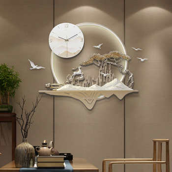 New chinese-style entrance restaurant wall decorations 3d three-dimensional a-dimensional circular wall decorations background wall decorations iron clock decorations hanging