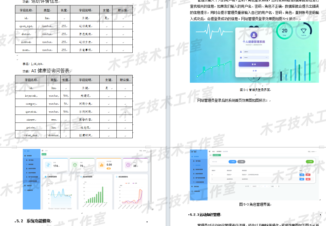 AI健康管理系统 java springboot vue 健康监控 源码设计万字文档