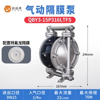 QBY3-15P316LTFF нержавеющая сталь 316L+тефлоновая диафрагма