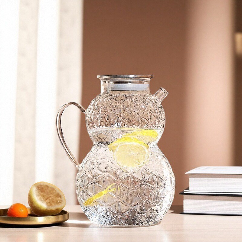 T4kzi German glass wine bottle empty bottle sealed high-grade high borosilicate gourd soaking wine bottle V sub-package wine storage container