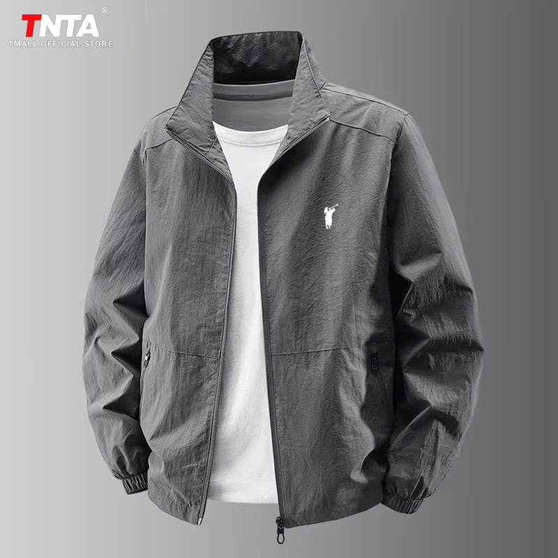 High-End Pony Logo Stand-Up Collar Jacket for Men, 2026 New Summer Business Loose-Fitting Sun Protection Clothing, Men's Spring Wear