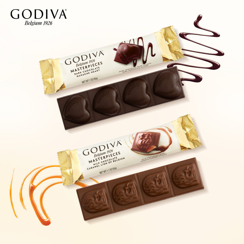 临期 GODIVA 歌帝梵 经典大师系列 黑巧克力条 30g*10件 双重优惠折后￥59包邮 焦糖味牛奶巧克力条32g可选