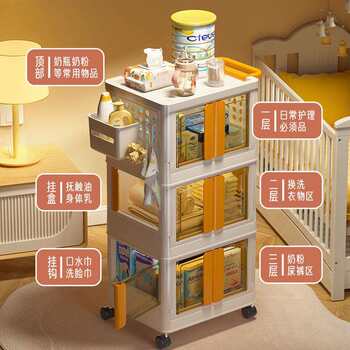 Baby supplies cart storage rack bedroom bedside newborn storage rack one-stop baby feeding table storage