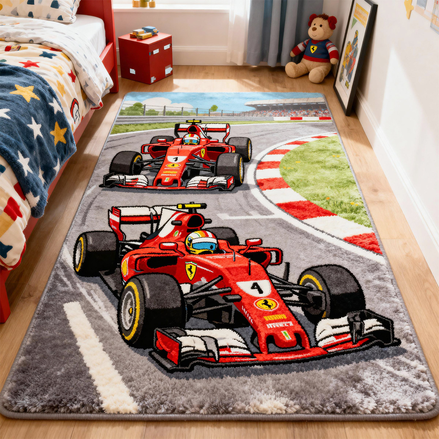 Children's Floor Mat Boys Bedside Blanket Children's Car Carpet Racing Bedside Blanket Children's Bedroom Carpet